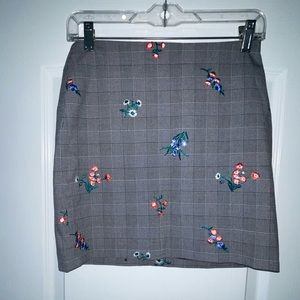 Express Plaid Floral Skirt